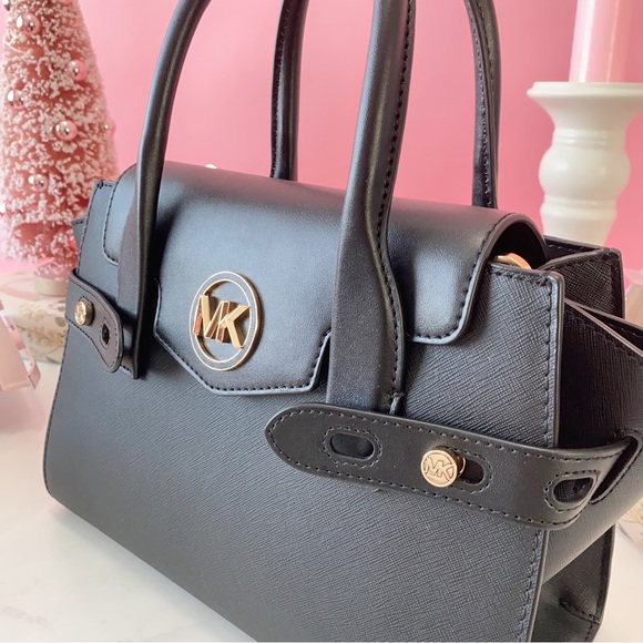 Final Sale!!! 👜 MICHAEL KORS 🌺 Carmen Medium Faux Leather Belted Satchel - Picture 5 of 13